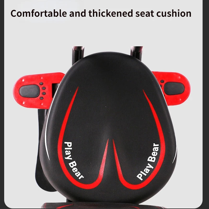 Electric Scooter Child Seat Adjustable Shock Seat Electric Vehicle Child Seat with Seat Belts Armrest and Foot Pedal Detachable