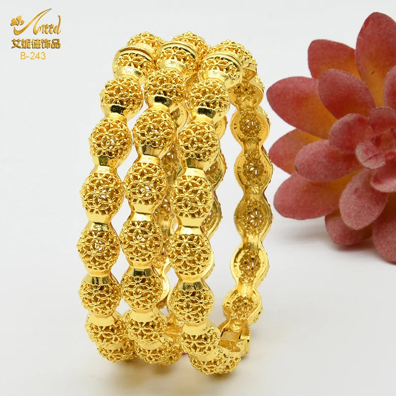 Braccialetti donna africana Dubai Color oro 24k bracciale gioielli indiani per le donne braccialetti arabi con ciondoli da sposa marchio di lusso