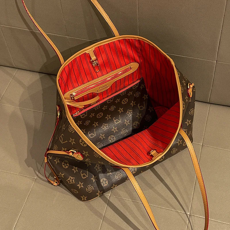 Elegante Borsa Fasciatoio in Pelle da Donna, Borsa a Tracolla Classica da Designer Parigino, Borsa a Spalla Grande Capacità da Donna, Popolare