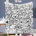 Coperta in Pile Animali Giungla Bianco e Nero