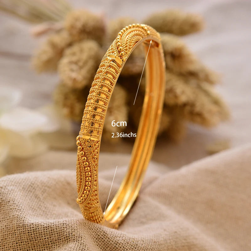 Bracciali Placcati Oro in Stile Dubai per Donne, Gioielli di Lusso per Matrimoni Arabi