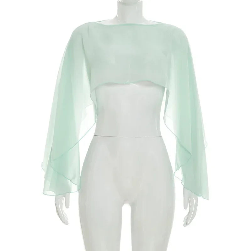 Mini Abito Sexy in Rete Trasparente da Donna, Outfit da Festa Y2K, Vestito Aderente Senza Maniche con Scollo Tondo per l'Autunno, Regalo per le Vacanze