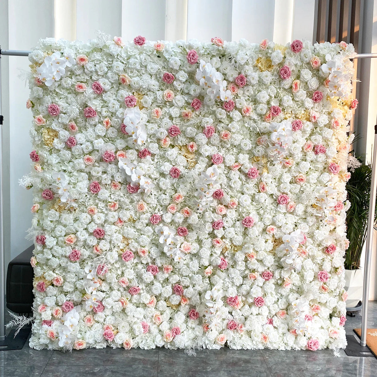 Creative Wedding Wall Decorative Wall Panels Pink Roses Rolled Up Flower Wall Background