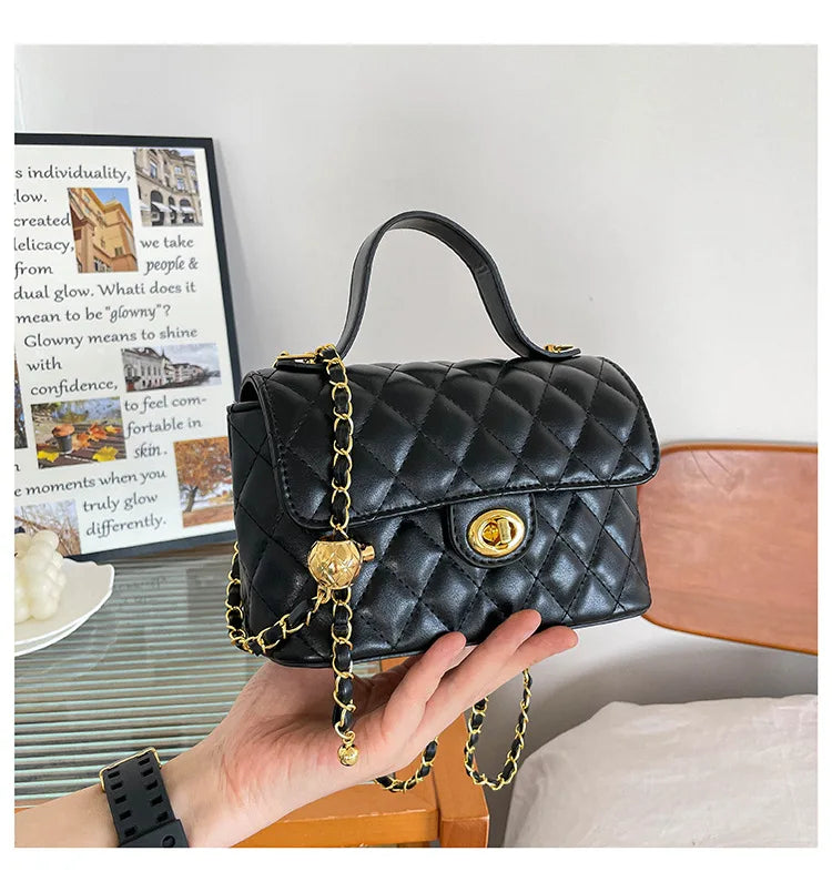 Borsa a Tracolla alla Moda con Catena, Stile Diamantato, Piccola Borsa a Spalla da Donna, Borsa di Lusso con Sensazione Elegante