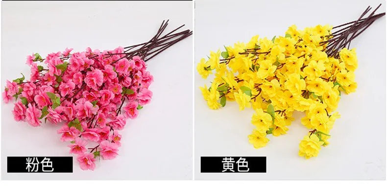 Adornos de melocotón artificiales para sala de estar, decoración de paisajismo de árbol falso de 65 cm, decoración de festival de flores falsas flexibles