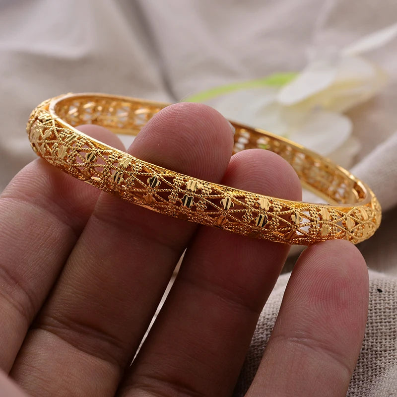 Bracciali Placcati Oro in Stile Dubai per Donne, Gioielli di Lusso per Matrimoni Arabi