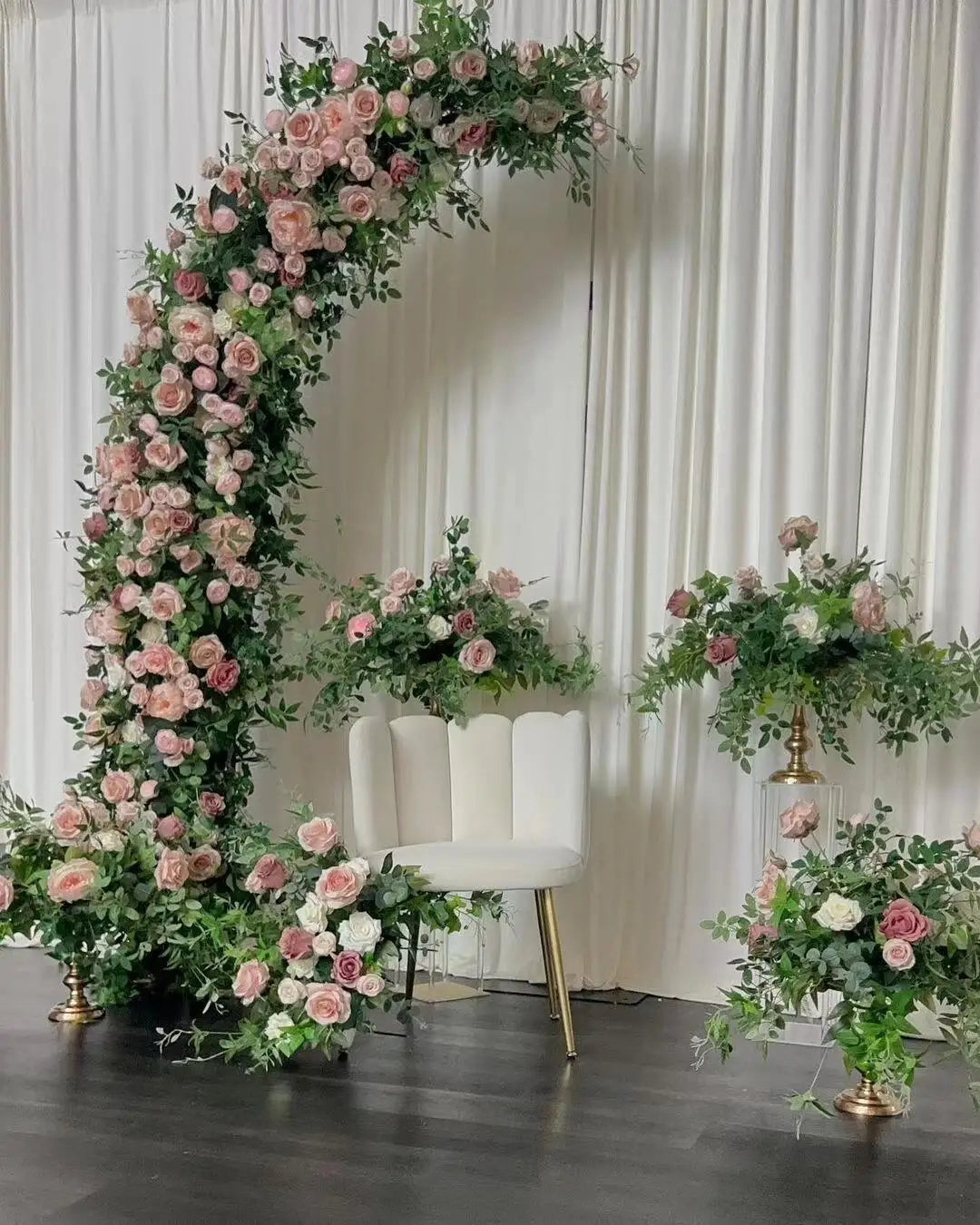 Creative Wedding Wall Decorative Wall Panels Pink Roses Rolled Up Flower Wall Background