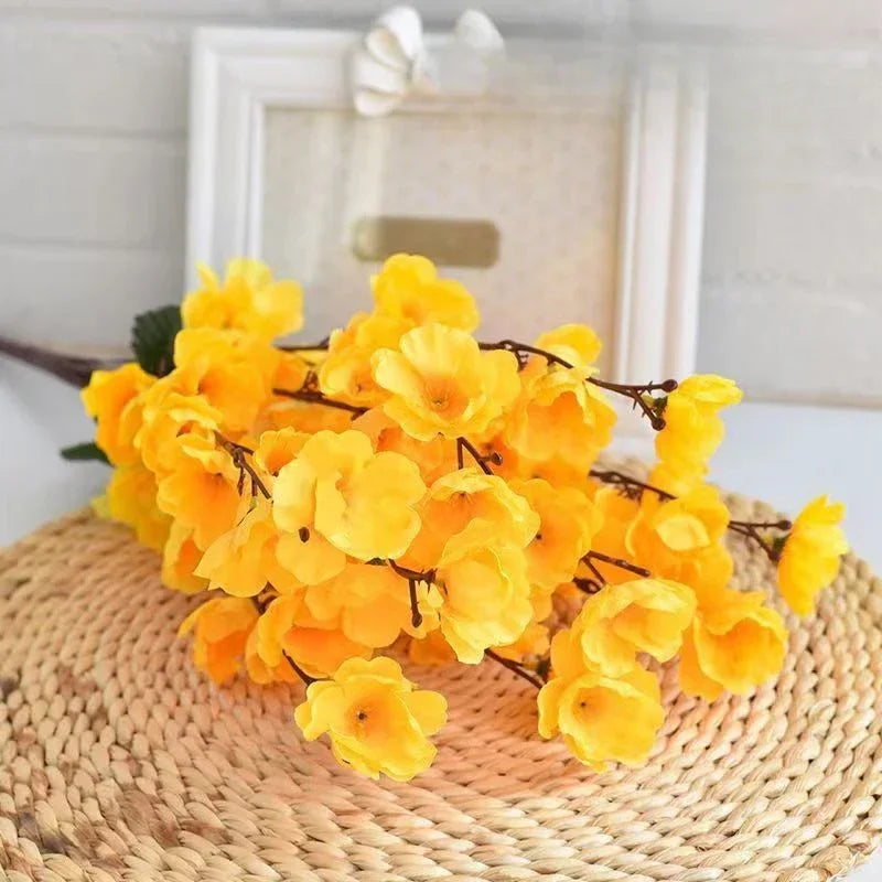 Adornos de melocotón artificiales para sala de estar, decoración de paisajismo de árbol falso de 65 cm, decoración de festival de flores falsas flexibles