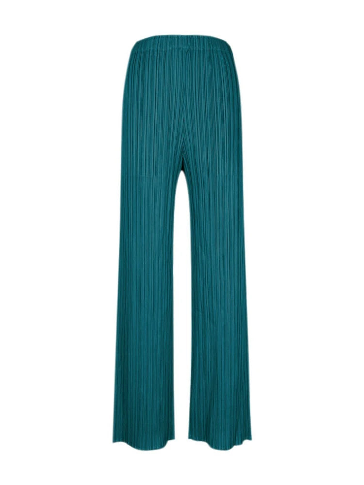 Pantaloni a vita alta a pieghe dritti larghi classici di design Miyake eleganti casual da donna primavera estate autunno disponibili