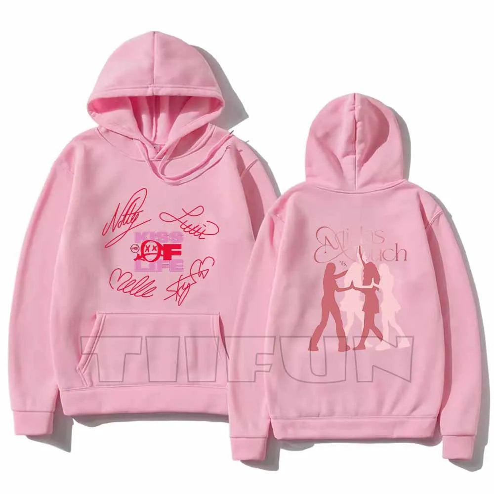 2025 Kiss Of Life Midas Touch Felpe con cappuccio retrò Moda Streetwear Pullover con cappuccio Grafica Sportwear Felpe casual Top