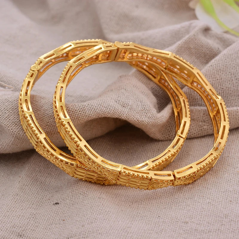 Bracciali Placcati Oro in Stile Dubai per Donne, Gioielli di Lusso per Matrimoni Arabi