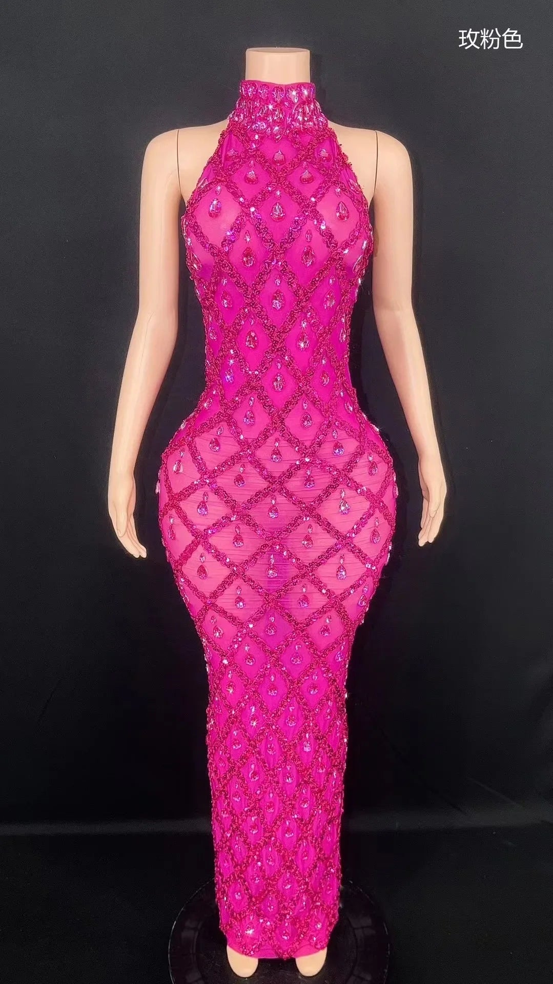 Celebrity Luxury Birthday Party Gown Singer Stage Wear abito da sera con diamanti in cristallo pieno d'argento scintillante di alta qualità