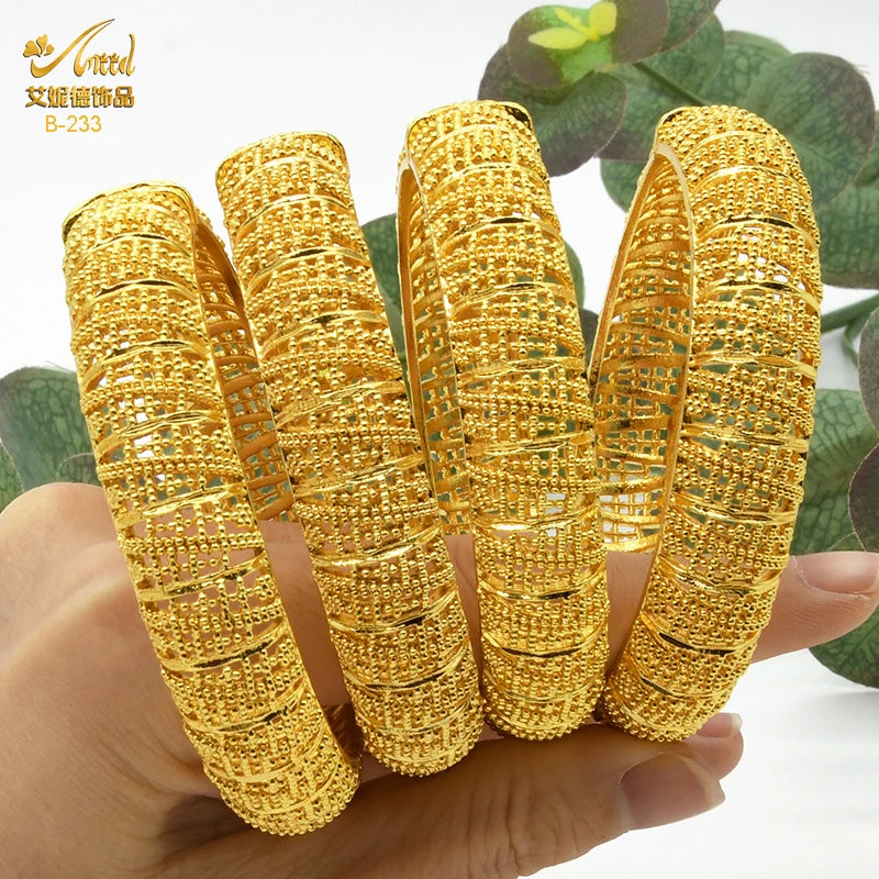 Braccialetti donna africana Dubai Color oro 24k bracciale gioielli indiani per le donne braccialetti arabi con ciondoli da sposa marchio di lusso