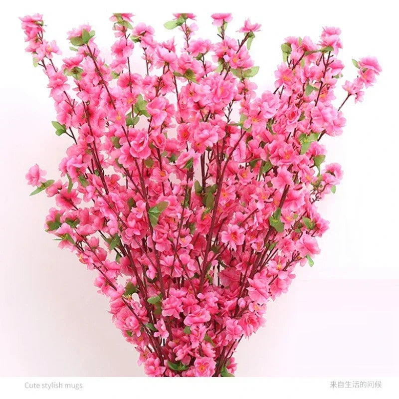 Artificial Peach Blossom Livingroom Ornaments Fake Tree Landscaping Decoration 65cm Bendable Fake Flower Festival Decoration