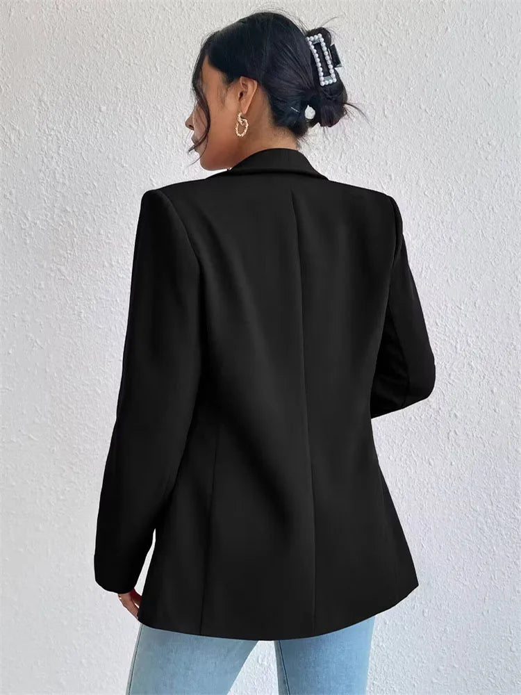 Coreano popolare rosa nuove capispalla donna 2024 moda femminile giacca primaverile casual manica lunga blazer nero cappotti