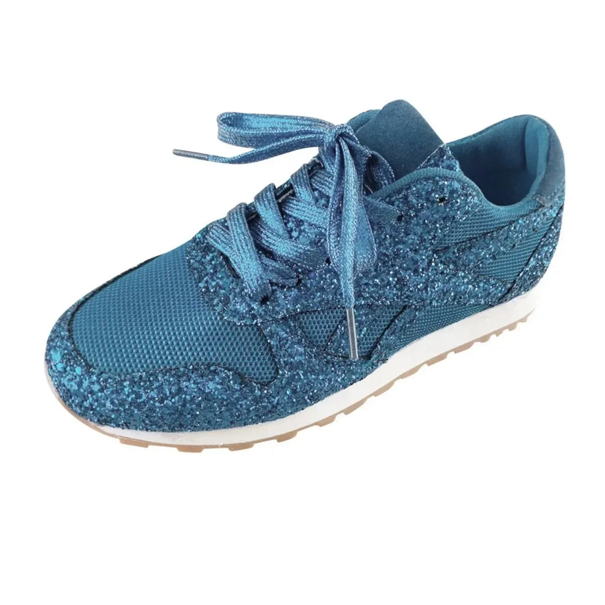 2025 nuove scarpe da ginnastica piatte da donna scarpe vulcanizzate Bling casual da donna scarpe da donna all'aperto con plateau in rete con lacci taglie forti