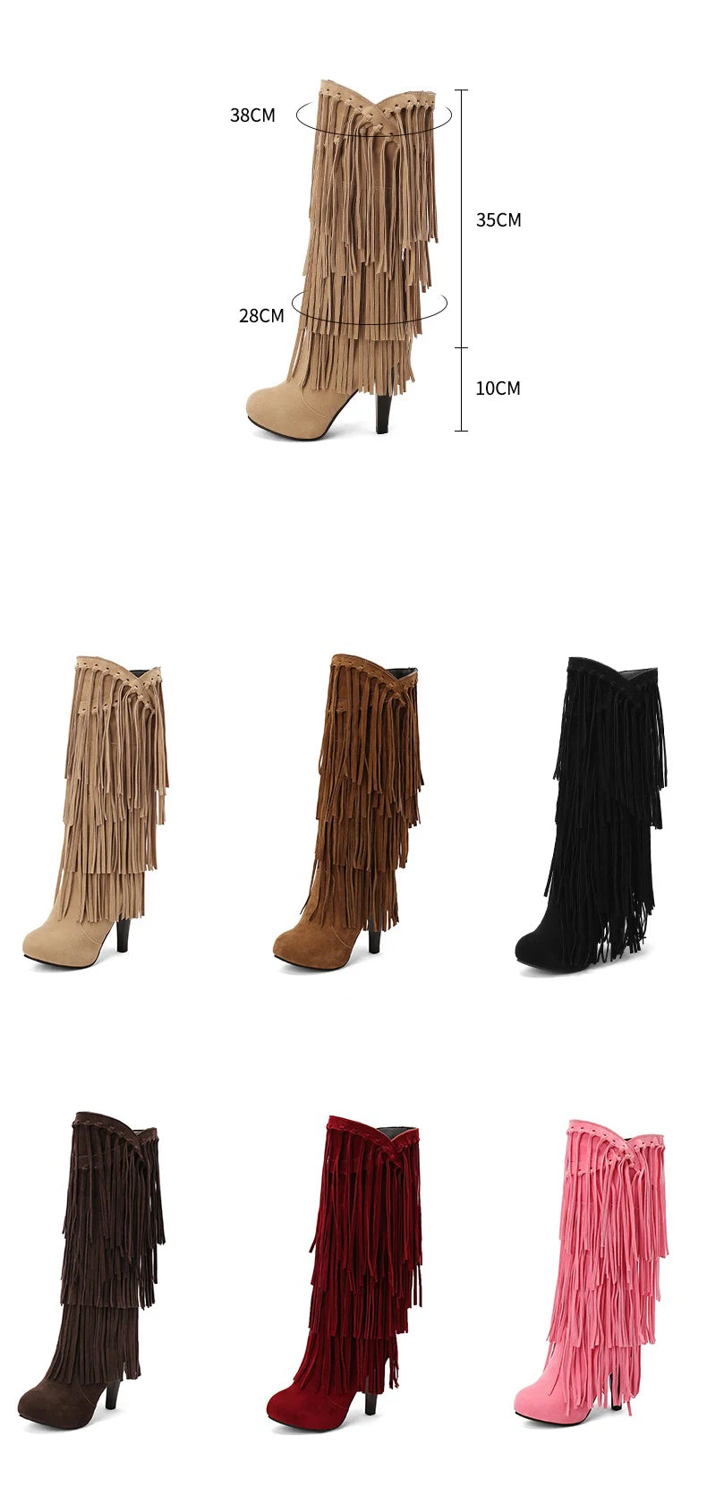 2022 primavera nuovo tacco alto con scollo a v con frange stivali da donna punta tonda impermeabile moda Sexy Set di piedi stivali da principessa