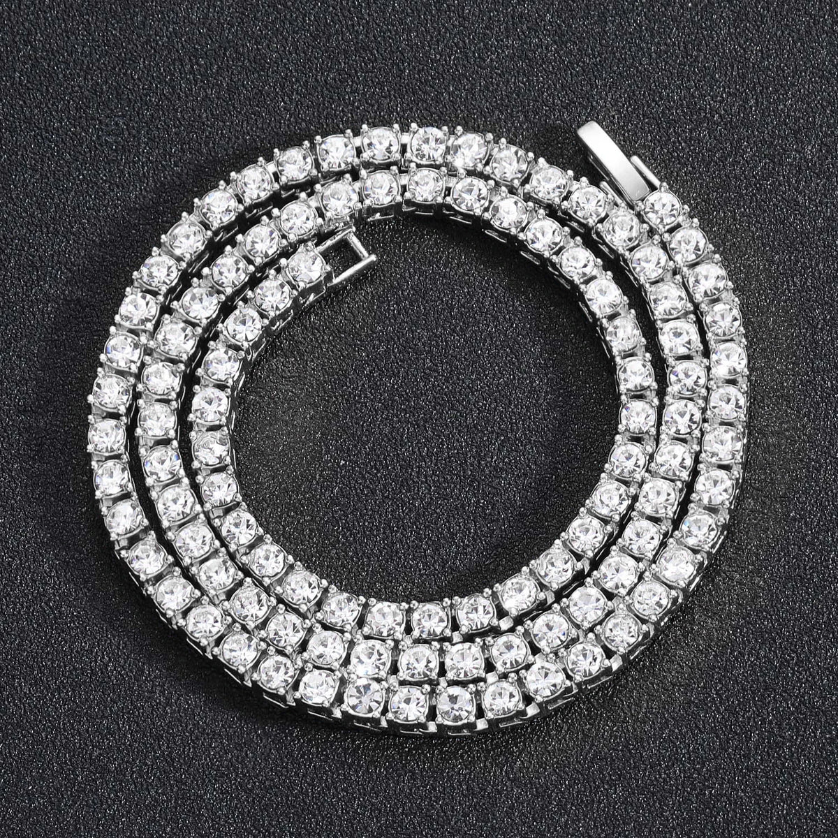 Hip Hop 5MM Catena da tennis Iced Out Bracciale Collana da uomo Moda Argento Colore Tennis Catene di gioielli Donna 20 pollici Girocollo Punk Regalo