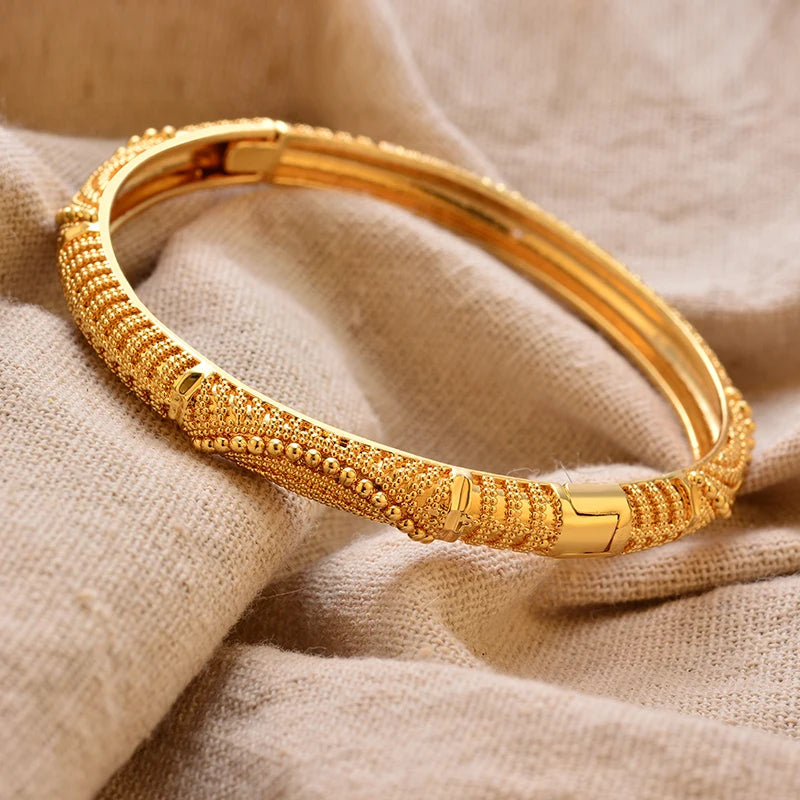 Bracciali Placcati Oro in Stile Dubai per Donne, Gioielli di Lusso per Matrimoni Arabi