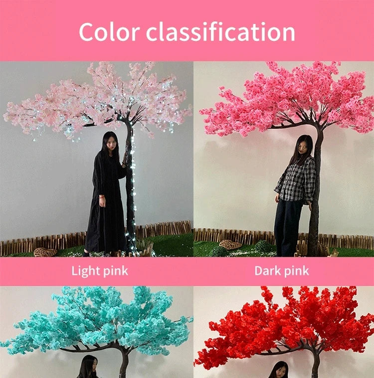 White artificial cherry blossom tree outdoor garden simulation cherry blossom tree wedding party hotel home decoration