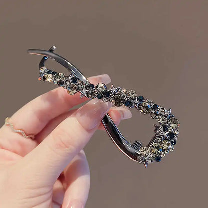 Claw Clip Elegante con Strass Effetto Banana