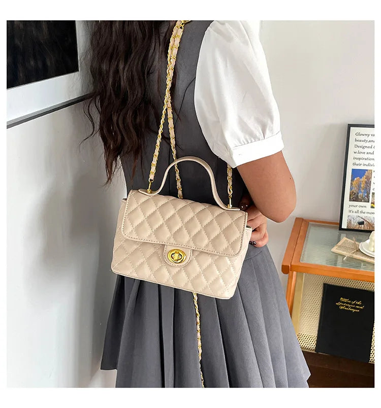 Borsa a Tracolla alla Moda con Catena, Stile Diamantato, Piccola Borsa a Spalla da Donna, Borsa di Lusso con Sensazione Elegante