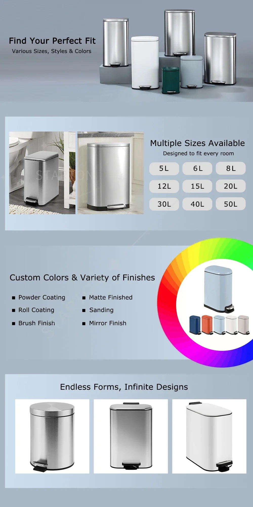 60L Triple Compartment Stainless Steel Recycling Bin with Pedal Press Button on Top Kitchen Trash Bin Recycle Bin