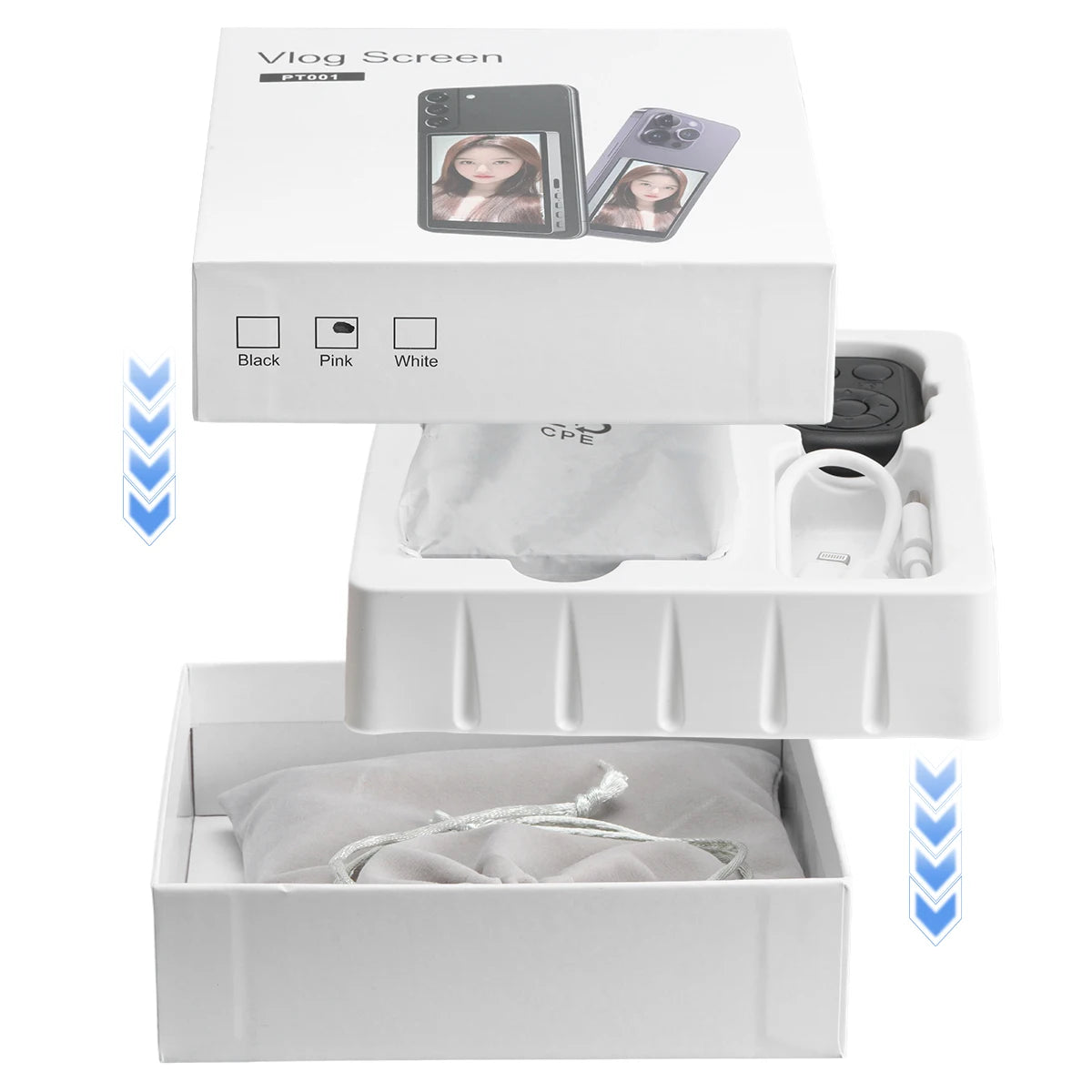 Wireless Vlog Mobile Magnetic Selfie Screen Using Phone Rear Camera for Selfie Vlog or Live Stream Compatible.
