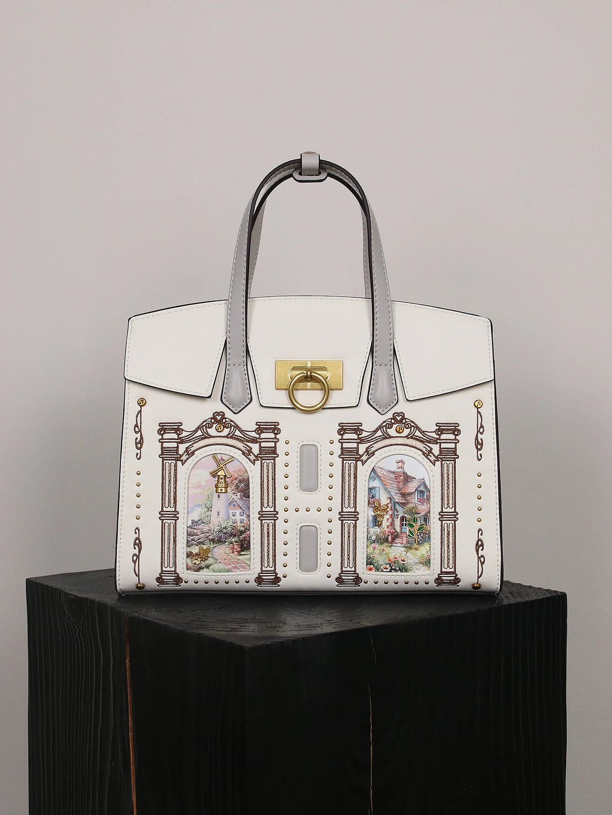 Borsa a Mano da Donna di Lusso Minority Design 2026, Grande Capacità, Ricamo Retrò, Stampa Fantasia, Borsa a Tracolla Portatile Elegante per Pendolari