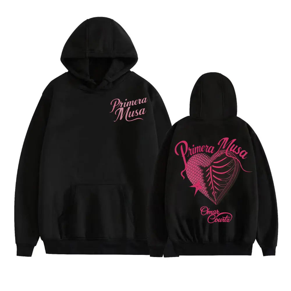 Omar Courtz Primera Musa Felpe con cappuccio grafiche Uomo Donna Abbigliamento Felpa moda Hip Hop Harajuku Felpa con cappuccio in pile casual Streetwear