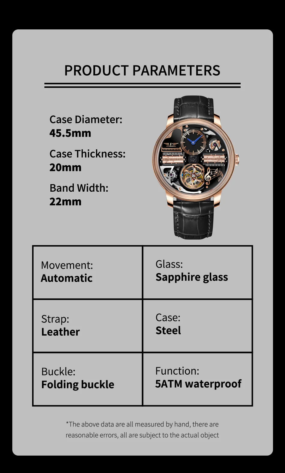 PINDU Design Nuovi orologi di lusso da uomo Business Fashion Orologi da polso meccanici automatici Orologio da uomo impermeabile Reloj Hombre P6655