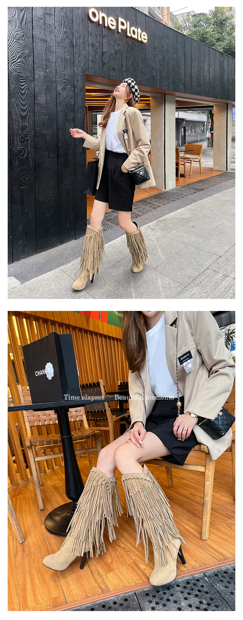 2022 primavera nuovo tacco alto con scollo a v con frange stivali da donna punta tonda impermeabile moda Sexy Set di piedi stivali da principessa
