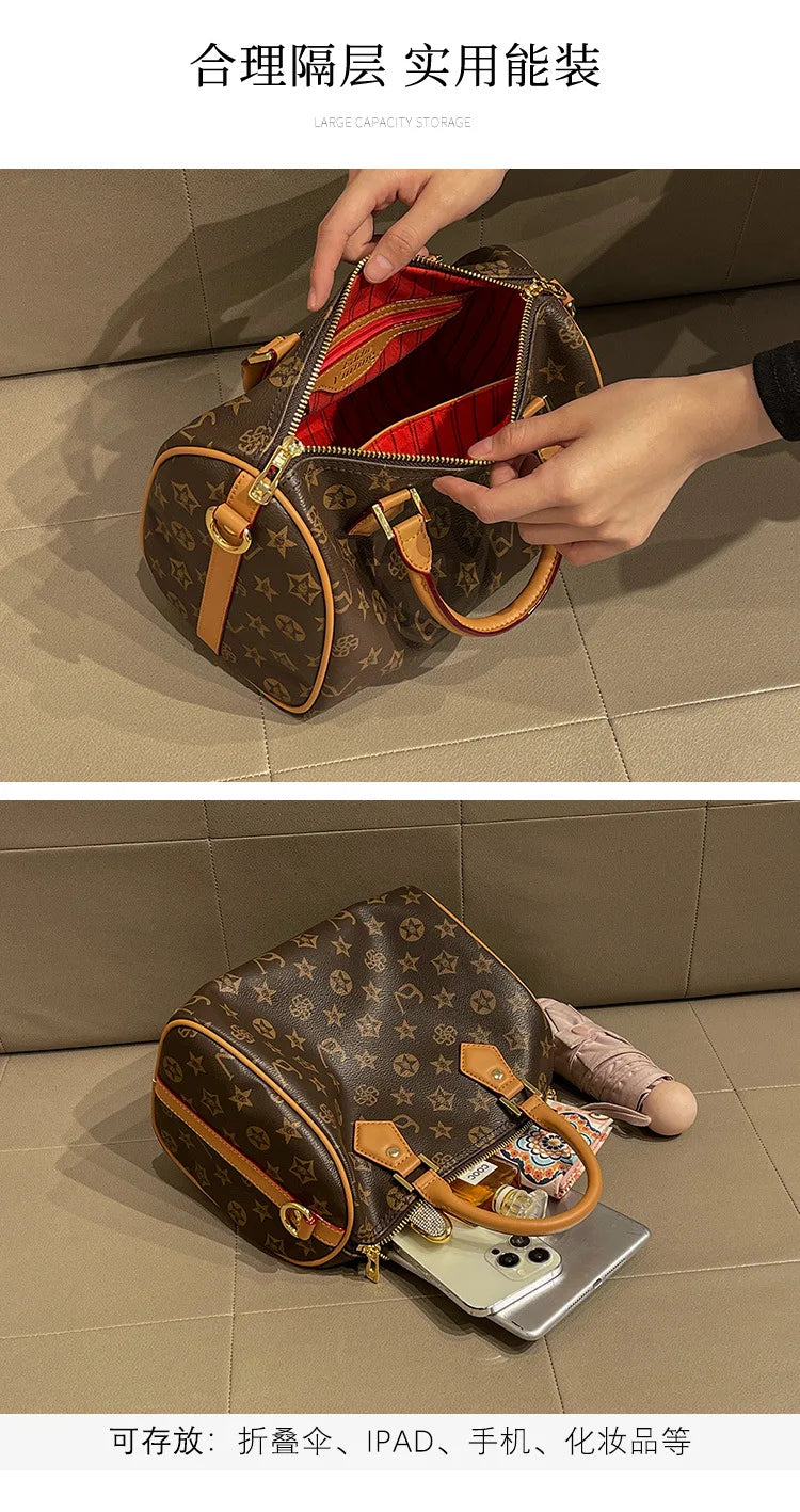 Borsa a Tracolla in Pelle per Donna, Borsa Messenger di Lusso di Marca Famosa, Design Classico ed Elegante