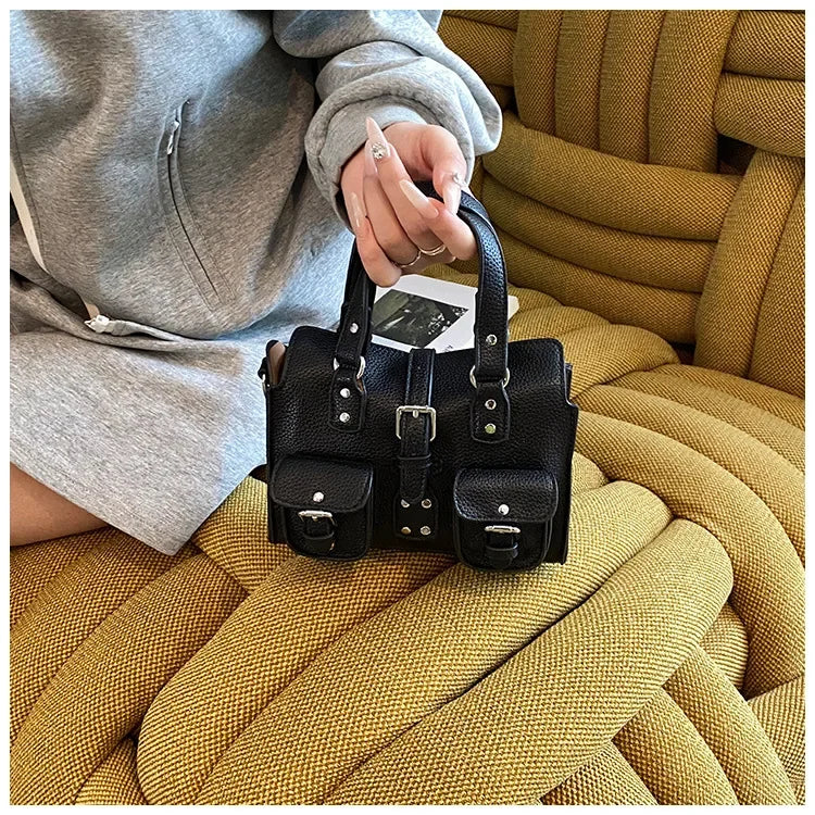 Borsa a Tracolla Stile Retrò Europeo e Americano, Borsa a Spalla Singola con Motivo Lychee, Borsa Messenger da Donna