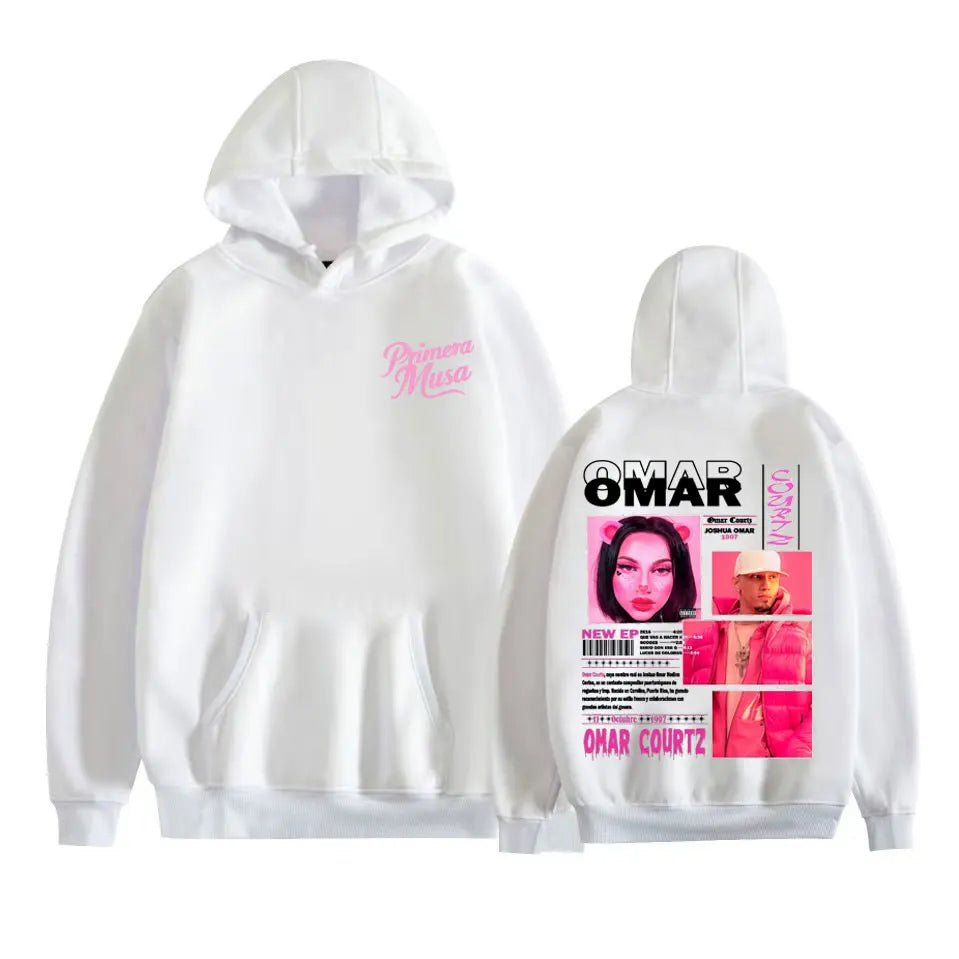 Omar Courtz Primera Musa Felpe con cappuccio grafiche Uomo Donna Abbigliamento Felpa moda Hip Hop Harajuku Felpa con cappuccio in pile casual Streetwear