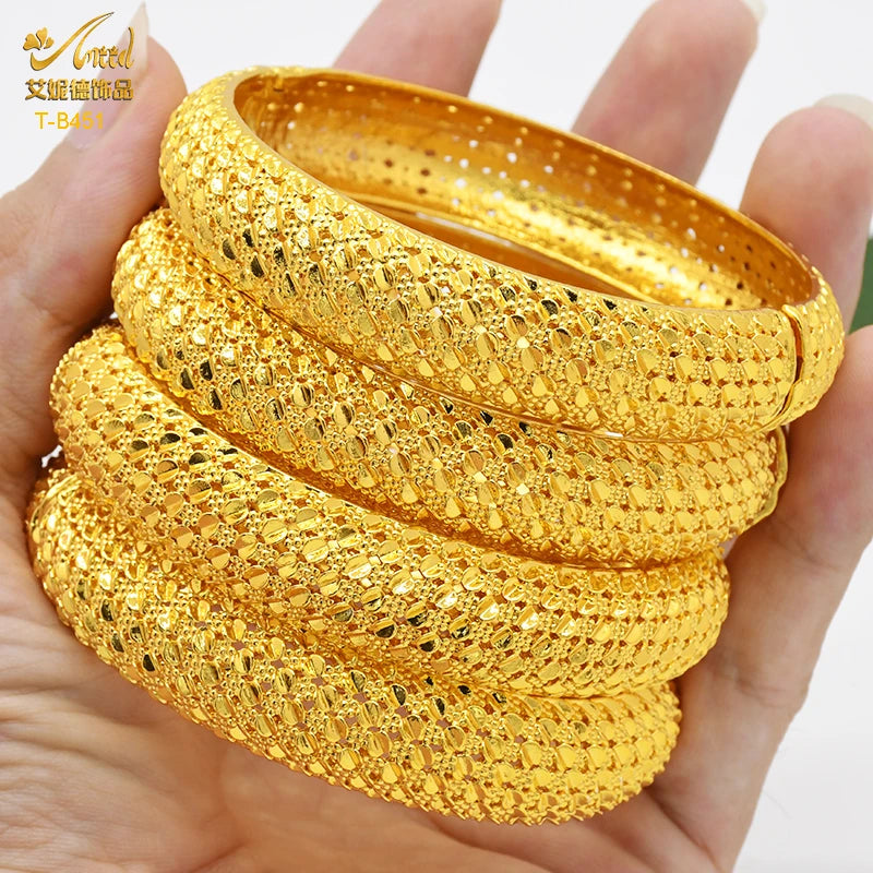 ANIID Luxury Dubai braccialetti Color oro per le donne braccialetti africani indiani placcati in oro 24 carati Charm Wedding gioielli arabi etiopi