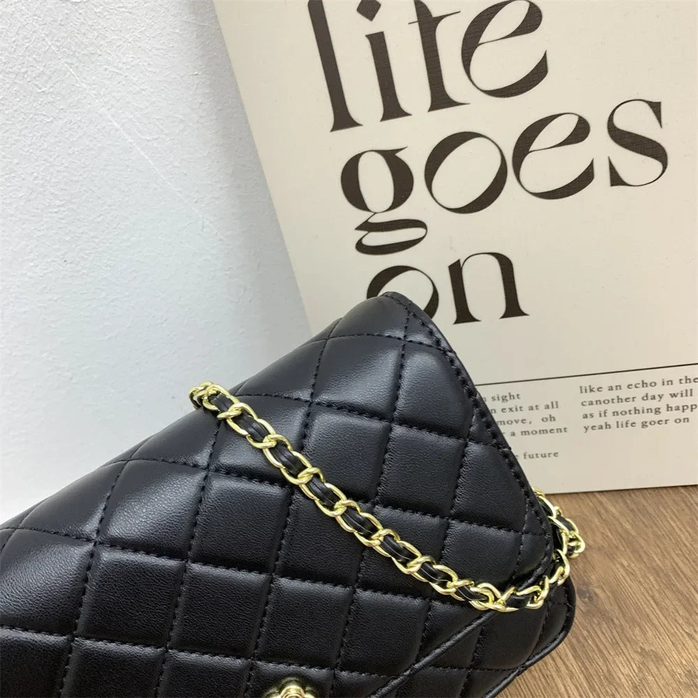 Borsa a Catena in Stile Tweed alla Moda, Nuova Borsa Quadrata Versatile, Borse di Nicchia, Borsa a Tracolla Singola per Donne