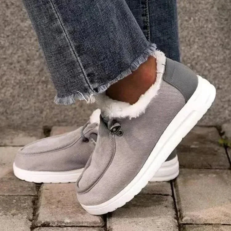 Mocassini caldi da donna inverno nuovi stivali da neve alla caviglia in peluche appartamenti scarpe casual in cotone da donna scarpe sportive con punta tonda solida da donna