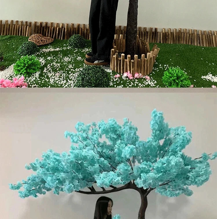 White artificial cherry blossom tree outdoor garden simulation cherry blossom tree wedding party hotel home decoration