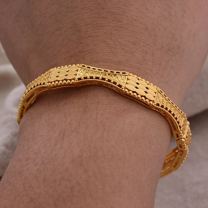 Bracciali Placcati Oro in Stile Dubai per Donne, Gioielli di Lusso per Matrimoni Arabi