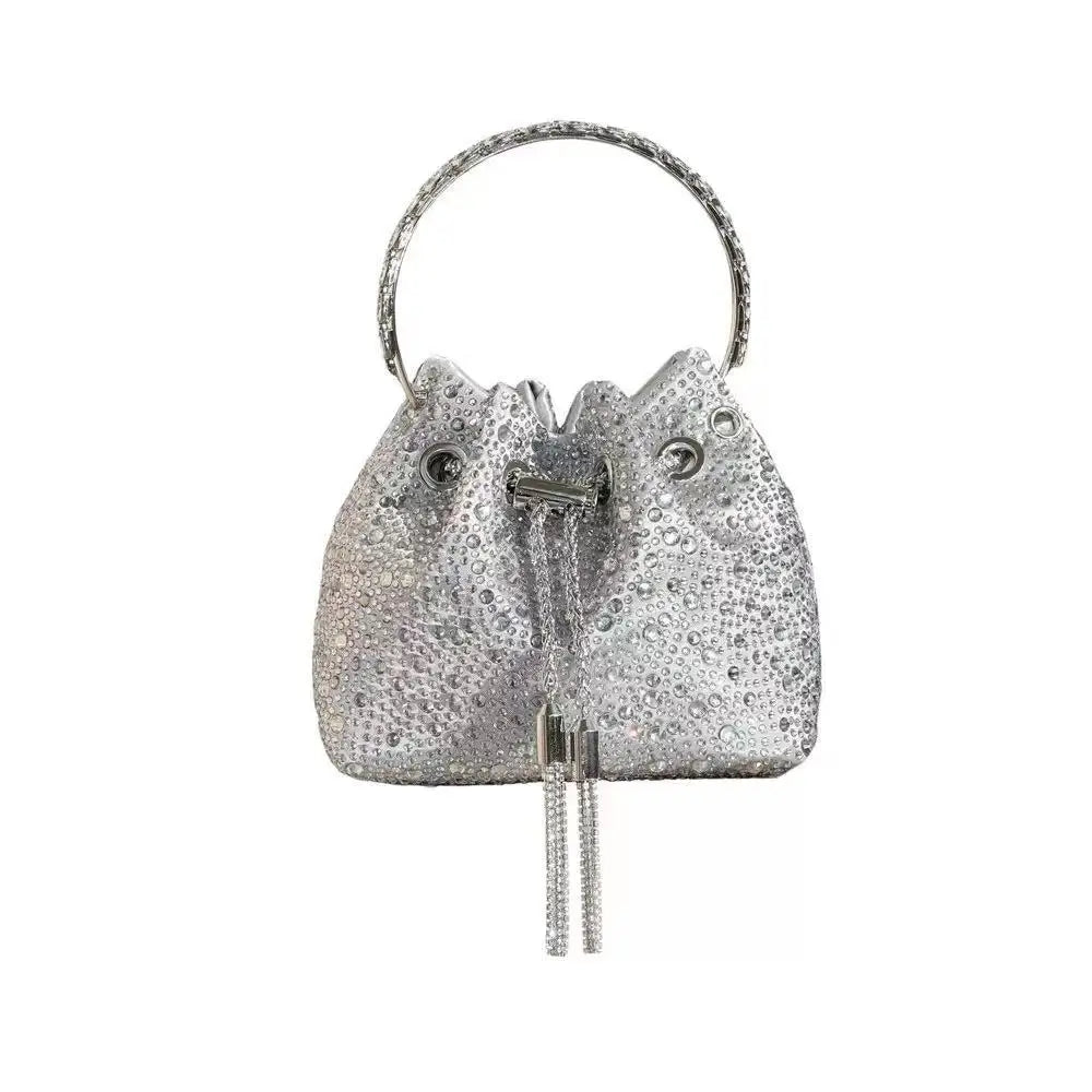 Borsa da donna di design di lusso Borsa con pochette con diamanti lucidi glitterati Borsa per banchetti per feste di nozze Borsa da sera con strass di cristallo