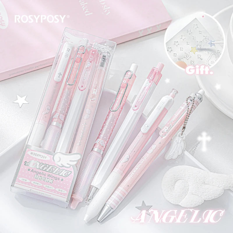 Set 4 Penne Gel Kawaii Angelo con Ali