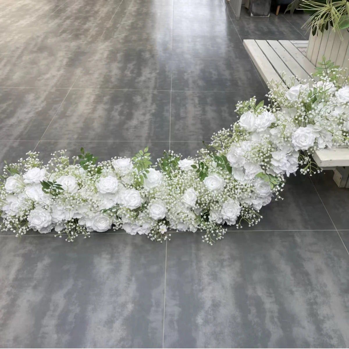 Custom Artificial Flowers Strips Arrangement Event Backdrop Arch Decor Wall Hanging Floral Row Table Sofa Runner Wedding Props