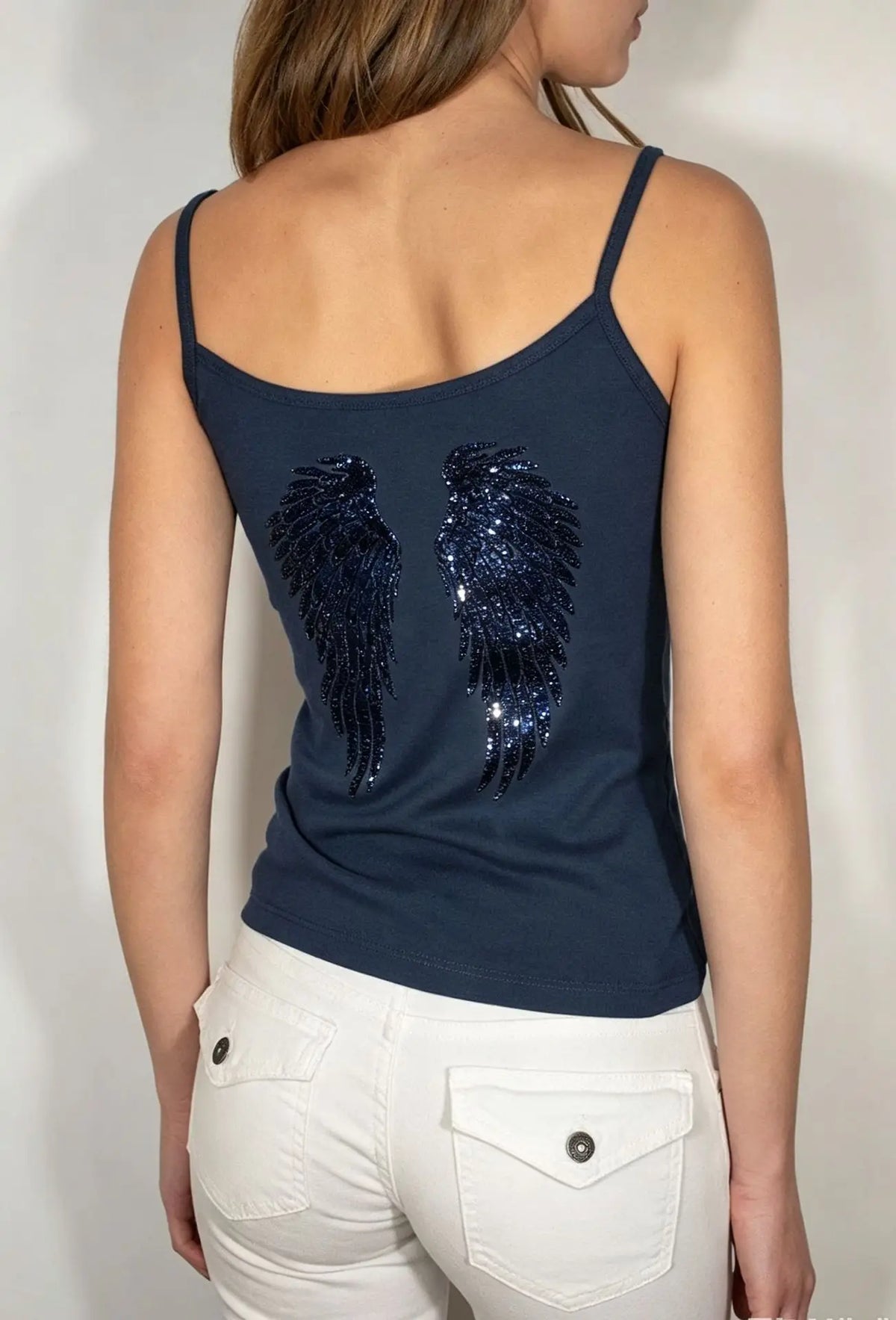 Felpe con Cappuccio da Donna con Stampa Ali d'Angelo in Paillettes, Maniche Lunghe, Tinta Unita, Stile Casual, Nuova Collezione 2025, Abbigliamento Streetwear Y2k