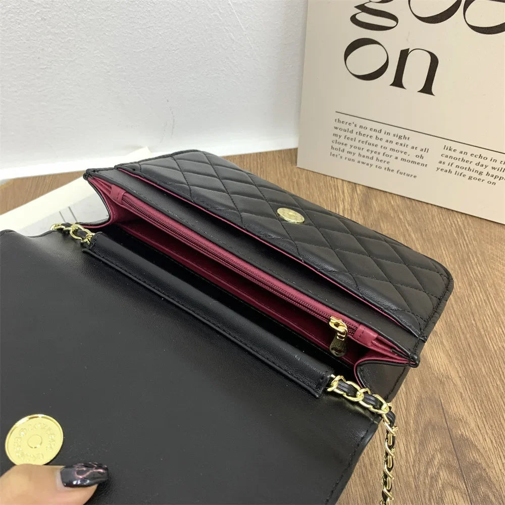 Borsa a Catena in Stile Tweed alla Moda, Nuova Borsa Quadrata Versatile, Borse di Nicchia, Borsa a Tracolla Singola per Donne
