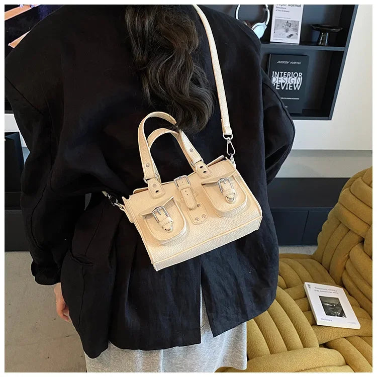 Borsa a Tracolla Stile Retrò Europeo e Americano, Borsa a Spalla Singola con Motivo Lychee, Borsa Messenger da Donna