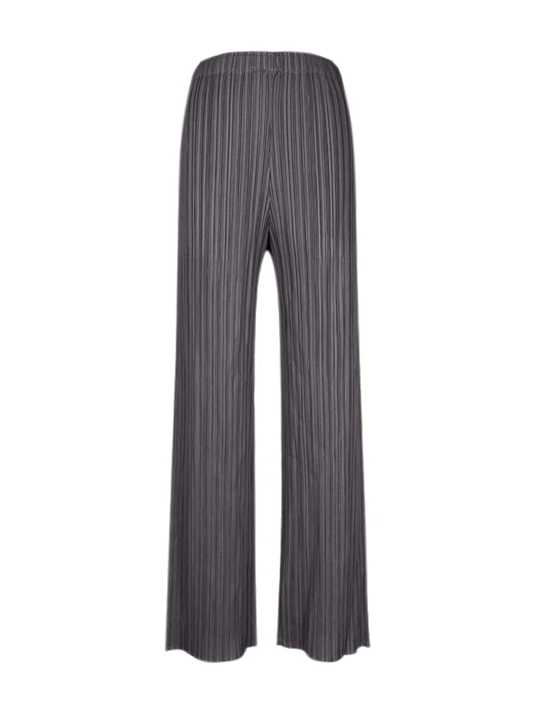 Pantaloni a vita alta a pieghe dritti larghi classici di design Miyake eleganti casual da donna primavera estate autunno disponibili