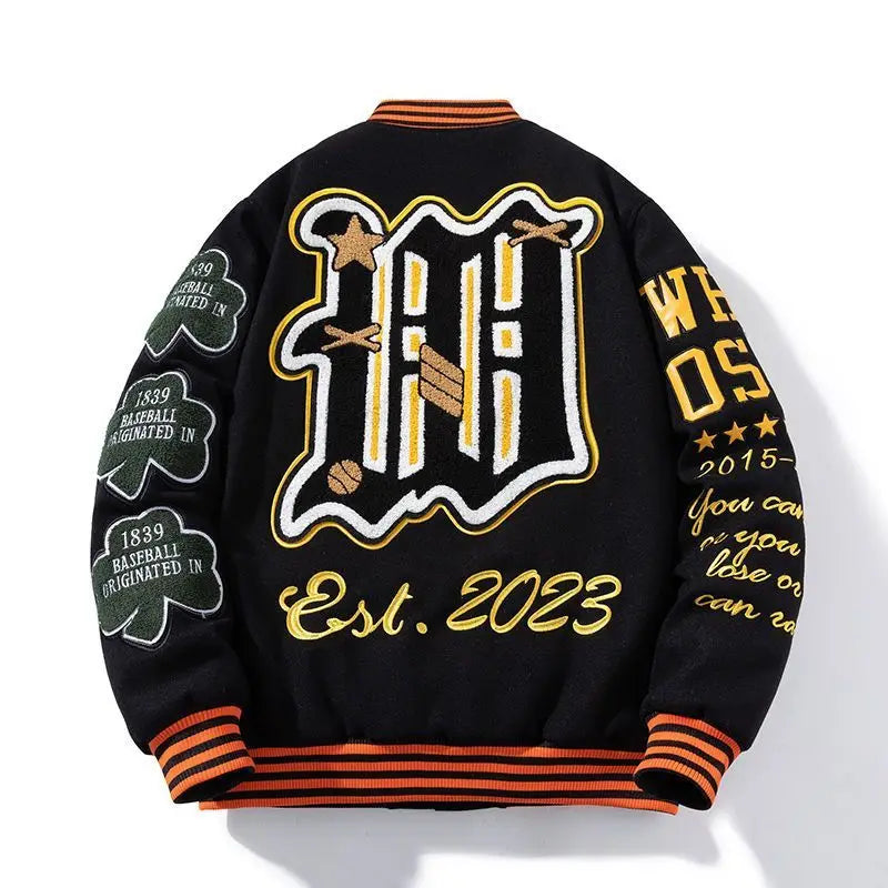 Uniforme da baseball ricamata per uomo Giacche bomber primavera autunno Giacche college vintage Capispalla da donna Abbigliamento uomo moda