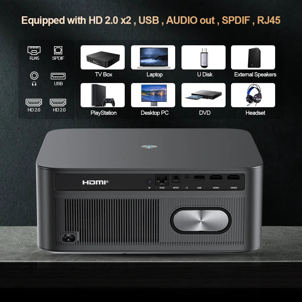  ThundeaL 4K TD98Pro 2G 32G Full HD 1080P Portable Projector Android WiFi 3D Video Projector Samrt TV Cinema Home Outdoor Game