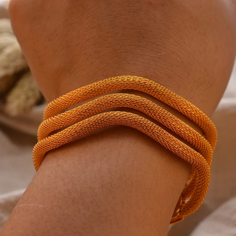 Bracciali Placcati Oro in Stile Dubai per Donne, Gioielli di Lusso per Matrimoni Arabi